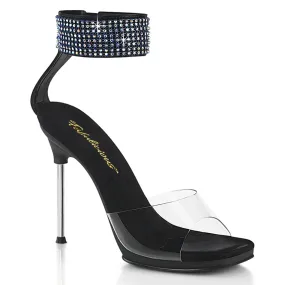 4 Inch Heel CHIC-42 Clear Black Rhinestone