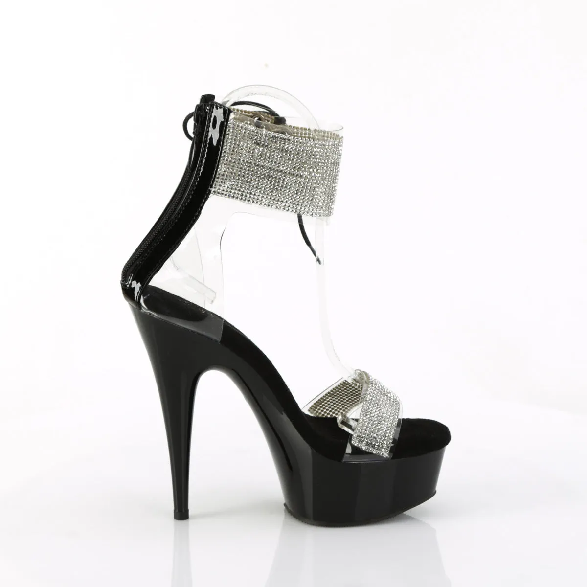 6 Inch Heel DELIGHT-627RS Clear Black