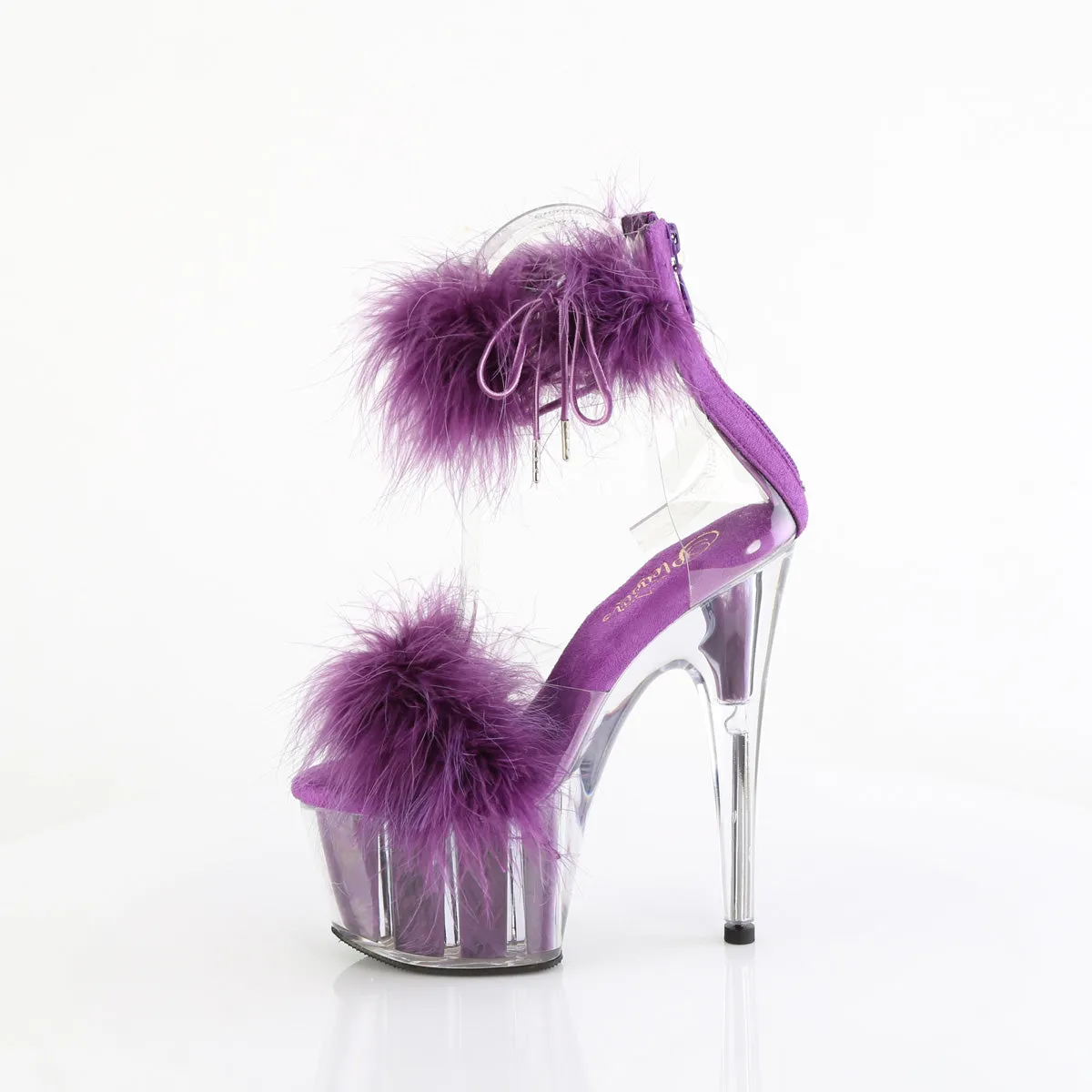 7 Inch Heel ADORE-724F Clear Purple Fur