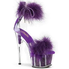 7 Inch Heel ADORE-724F Clear Purple Fur