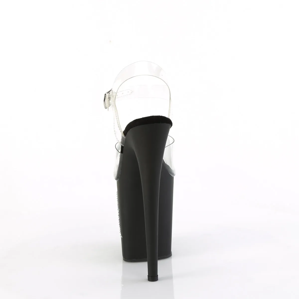 8 Inch Heel FLAMINGO-808TGRS Clear Black Silver