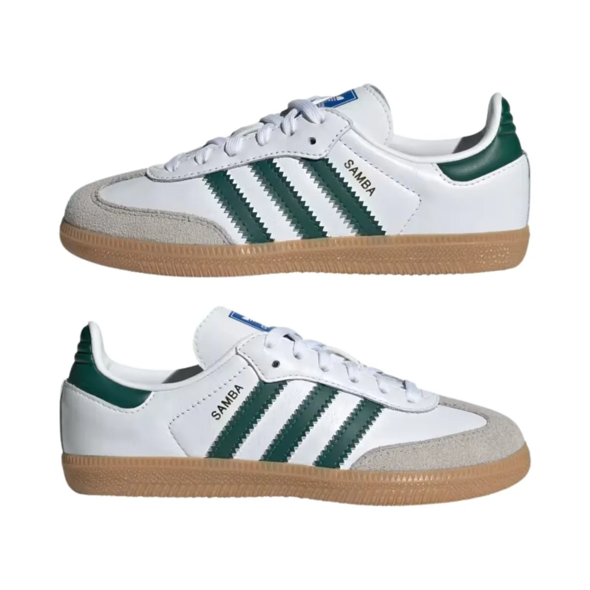 Adidas Boy's (Pre-School) Samba OG Cloud White/Collegiate Green/Gum