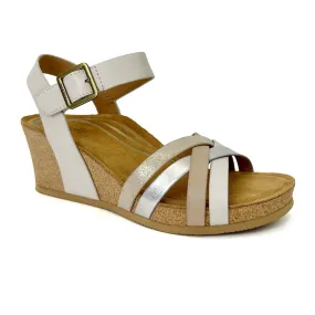 Aetrex Noelle Wedge Sandal (Women) - Ivory