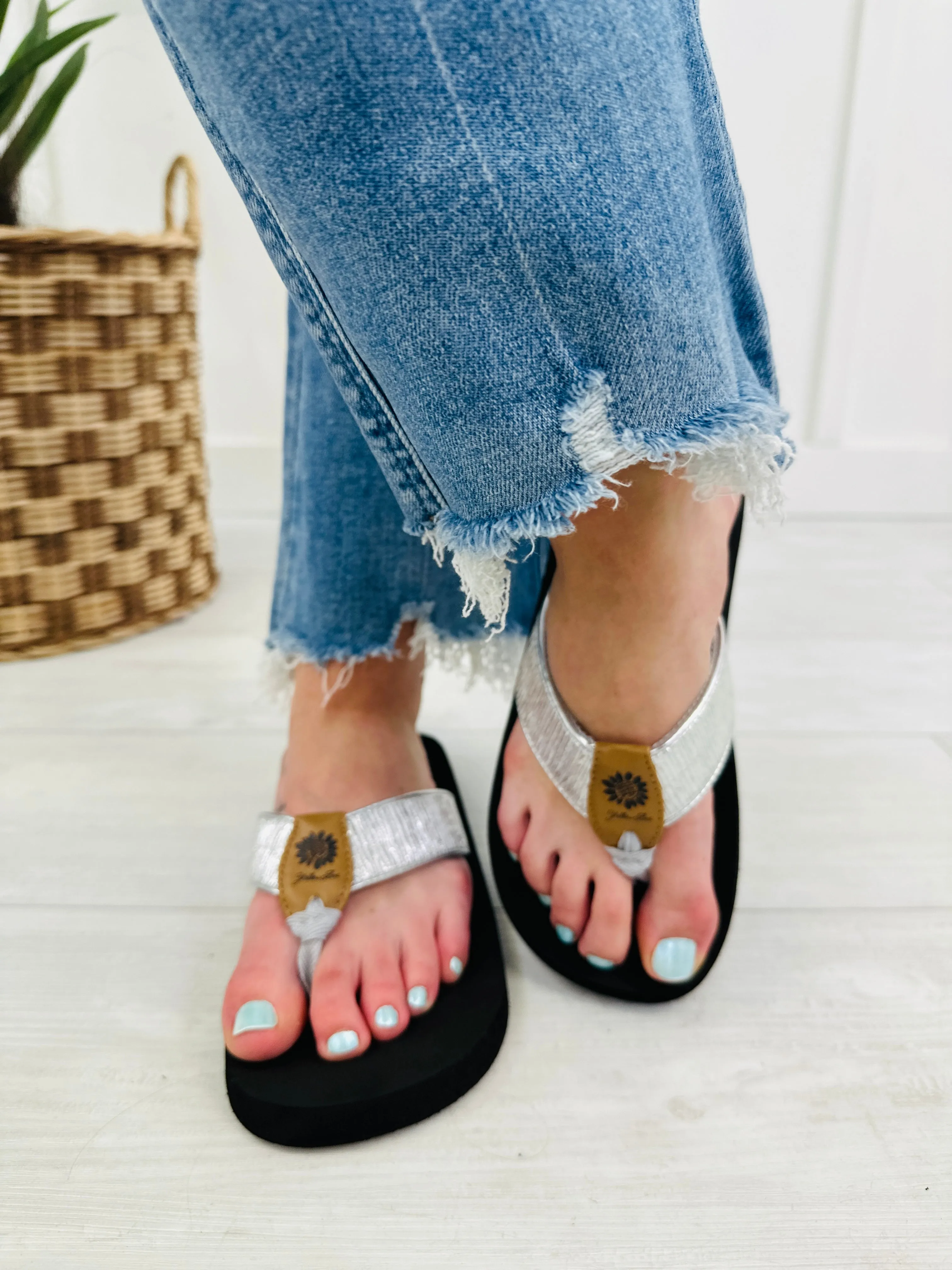 Always On The Go Flip Flops In Silver