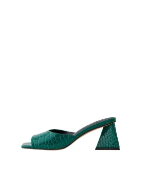 Anlise Croco Sandals in Vibrant Parakeet Green - Trendy, Stylish, and Comfortable