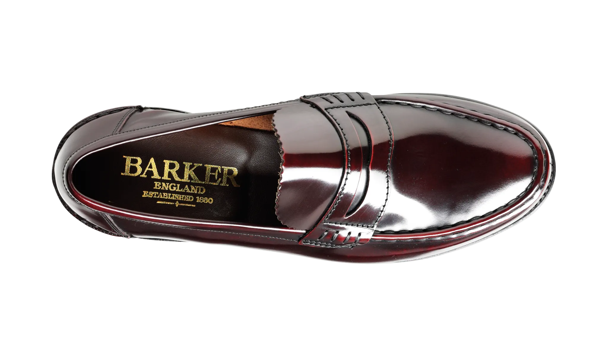 Barker Caruso Classic Penny Loafer  - Hi Shine Burgundy