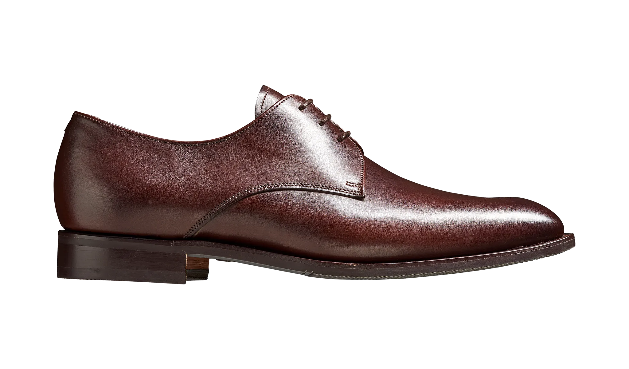 Barker St Austell Plain Fronted Derby Shoe- Dark Walnut Calf