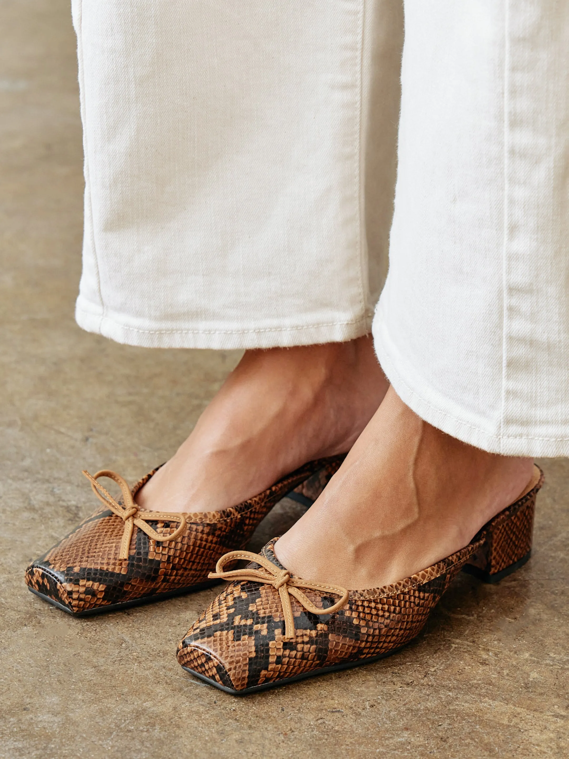 Basilio Ballet Mule - Brown Snake