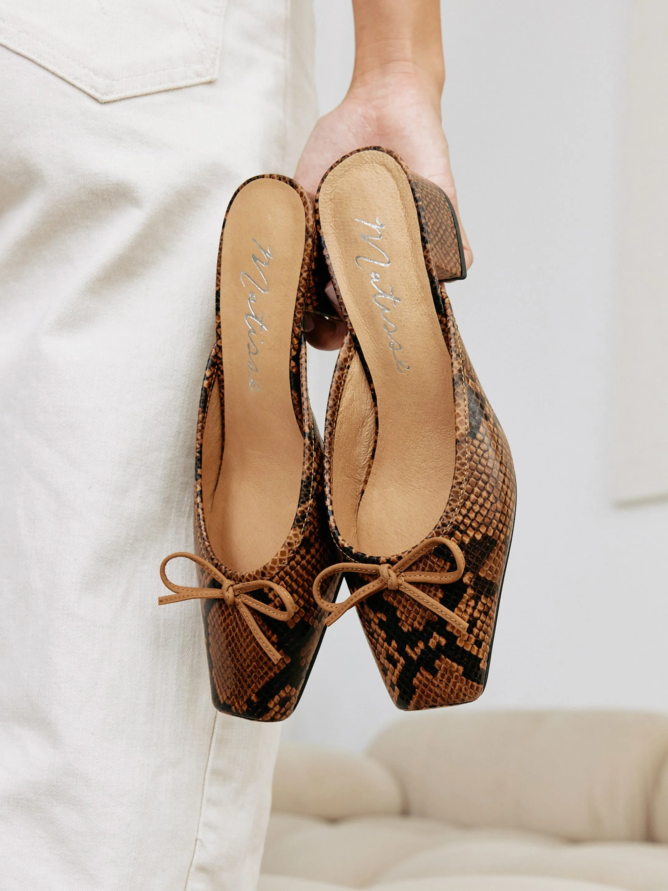 Basilio Ballet Mule - Brown Snake