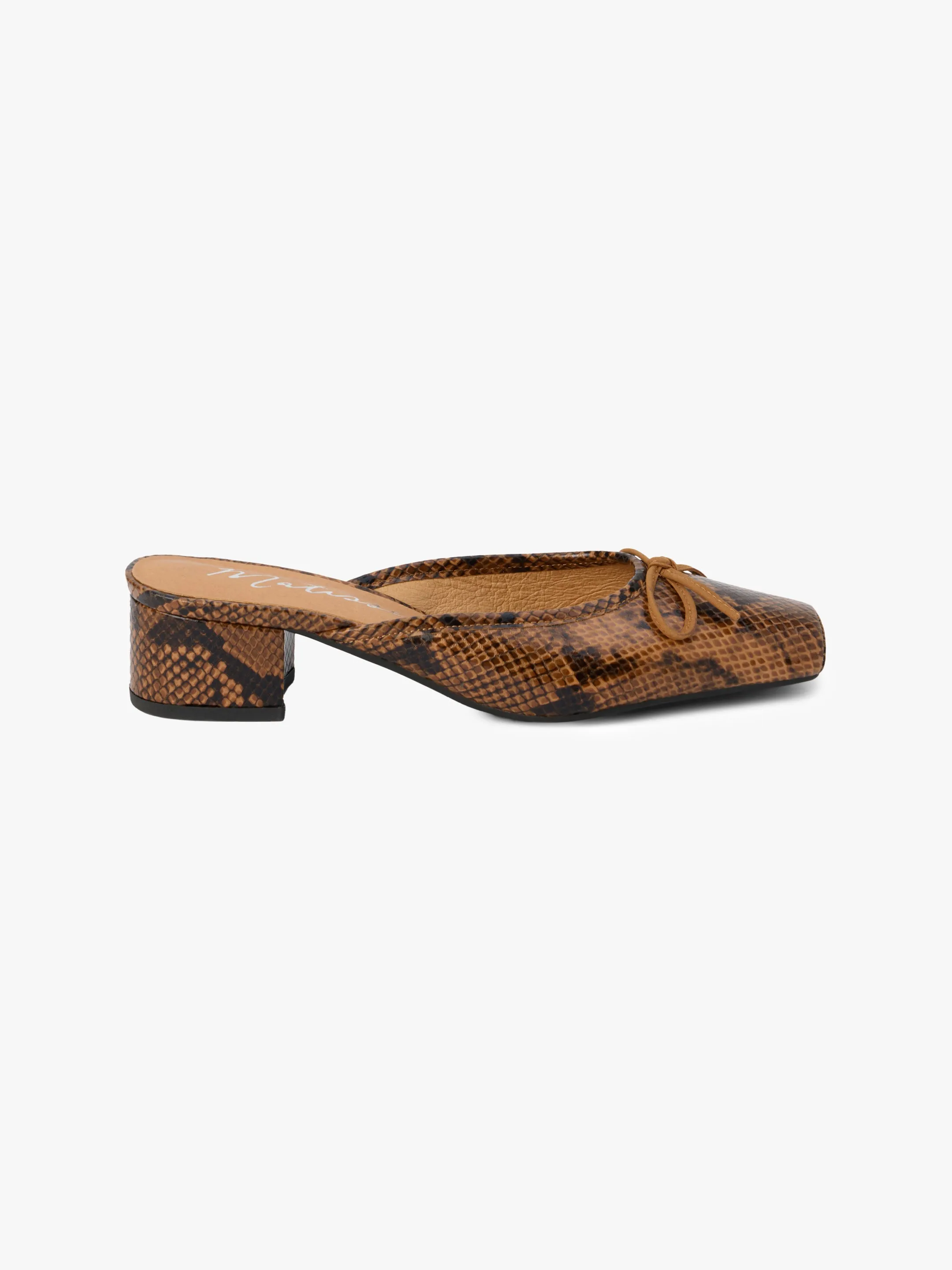 Basilio Ballet Mule - Brown Snake