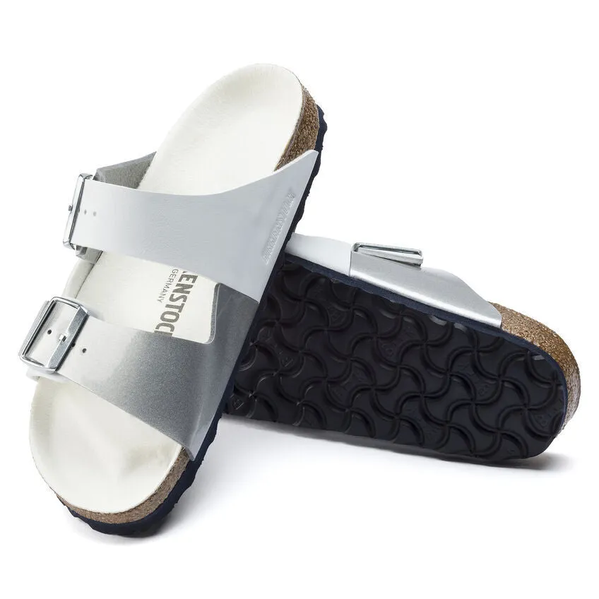 Birkenstock Arizona Women's Split Birko Flor (White Silver - Narrow Fit)