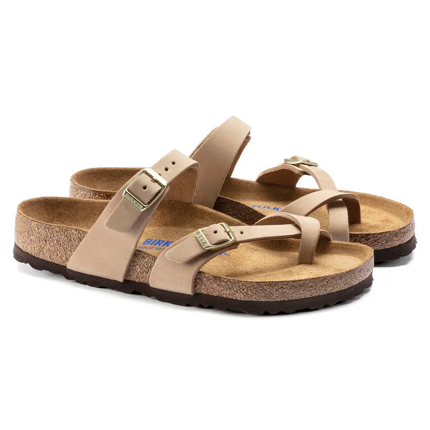 Birkenstock Women's Mayari Soft Footbed Nubuck Leather (Sandcastle - Regular Fit)