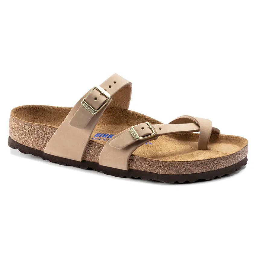 Birkenstock Women's Mayari Soft Footbed Nubuck Leather (Sandcastle - Regular Fit)