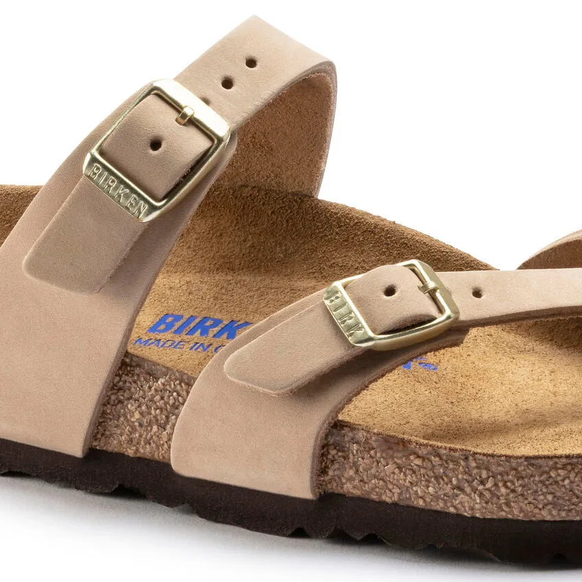 Birkenstock Women's Mayari Soft Footbed Nubuck Leather (Sandcastle - Regular Fit)