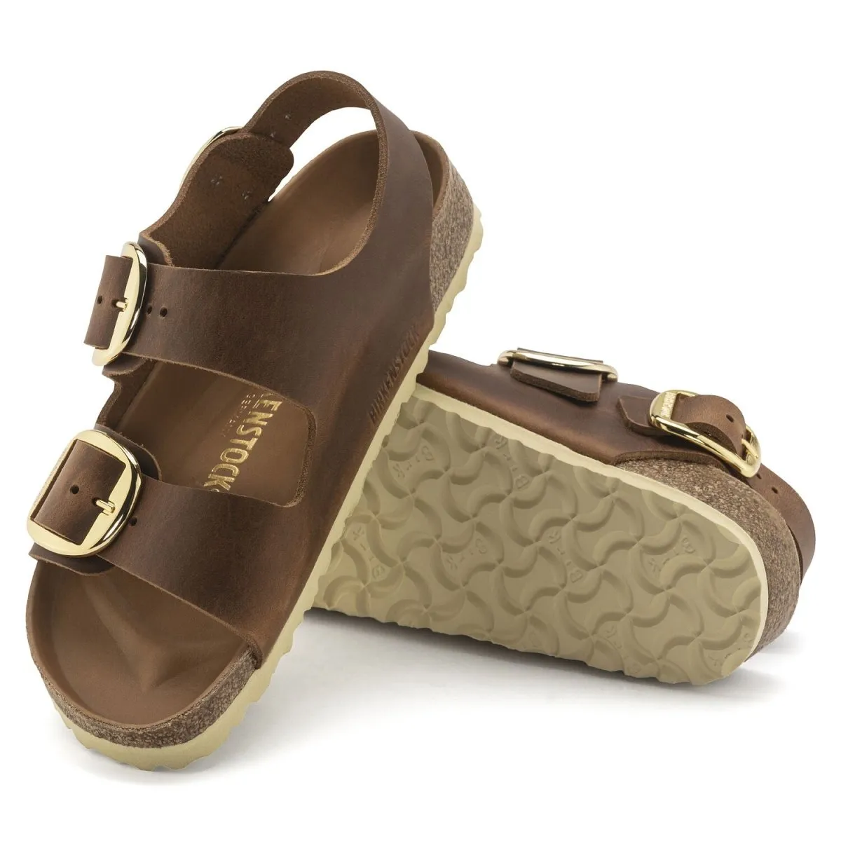 Birkenstock Women's Milano Big Buckle Cognac Oiled Leather