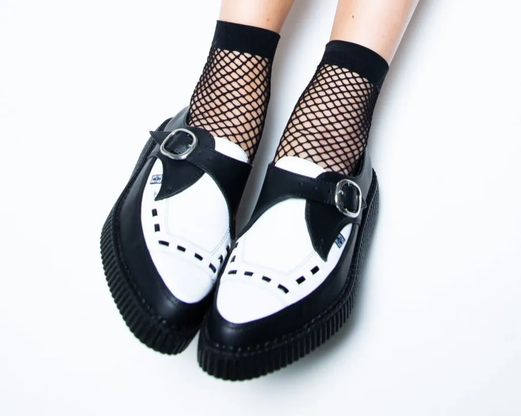 Black & White TUKskin Pointed Buckle Creeper