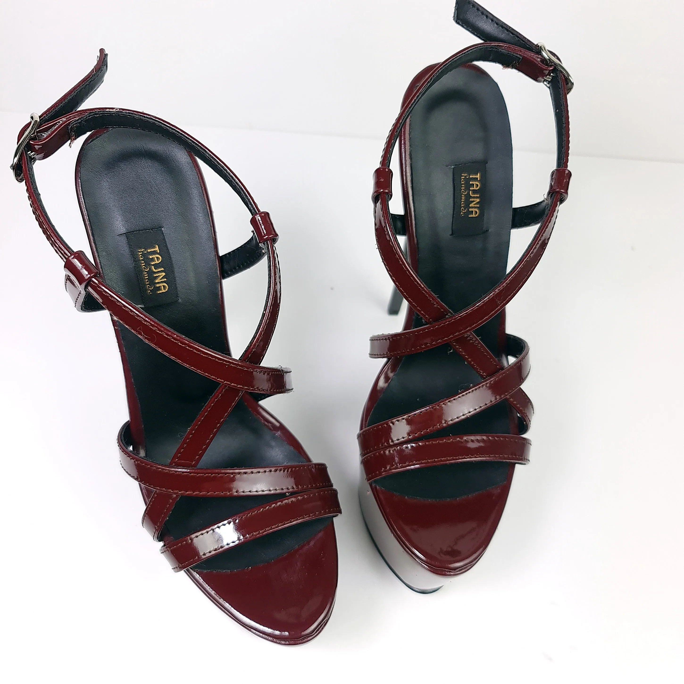 Burgundy Vine Gloss High Heel Sandals