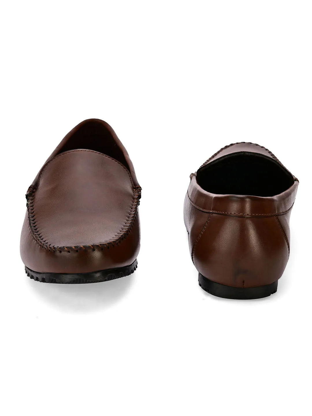 Dart Brown Solid Loafers