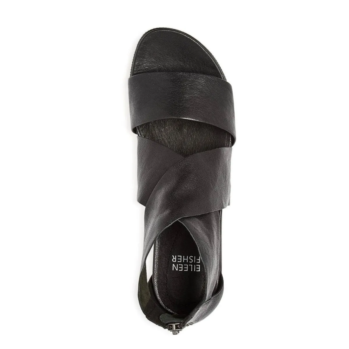 Eileen Fisher Women's Sport Wedge Sandal Black Leather