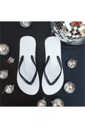 Filli London Naked Flip Flops - Black On White