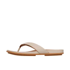 FitFlop Womens Gracie Leather Flip-Flops Stone Beige