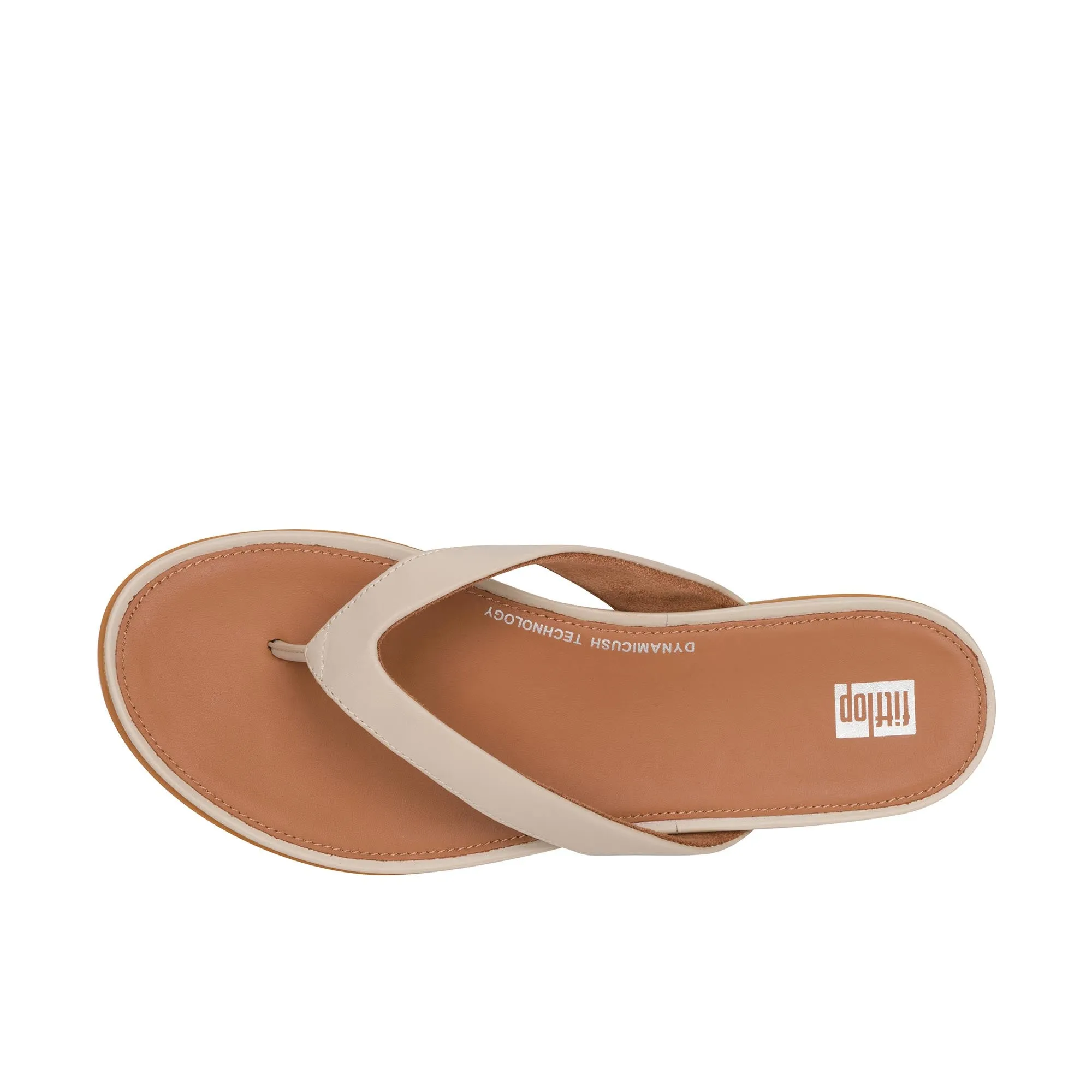 FitFlop Womens Gracie Leather Flip-Flops Stone Beige