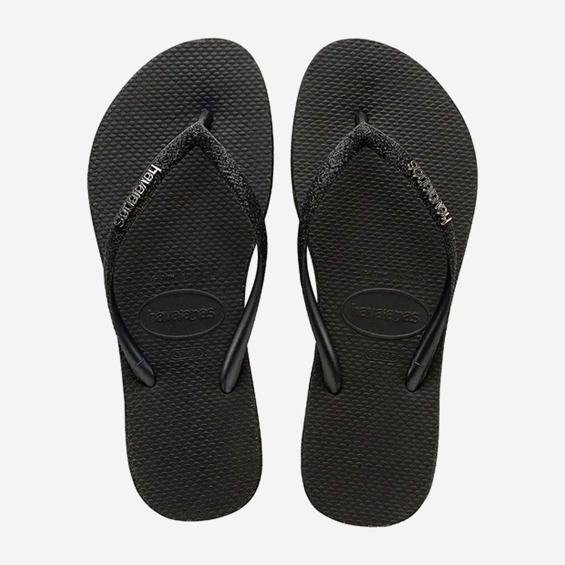 Havaianas Slim Sparkle II Flip Flops - Sparkle Me Black