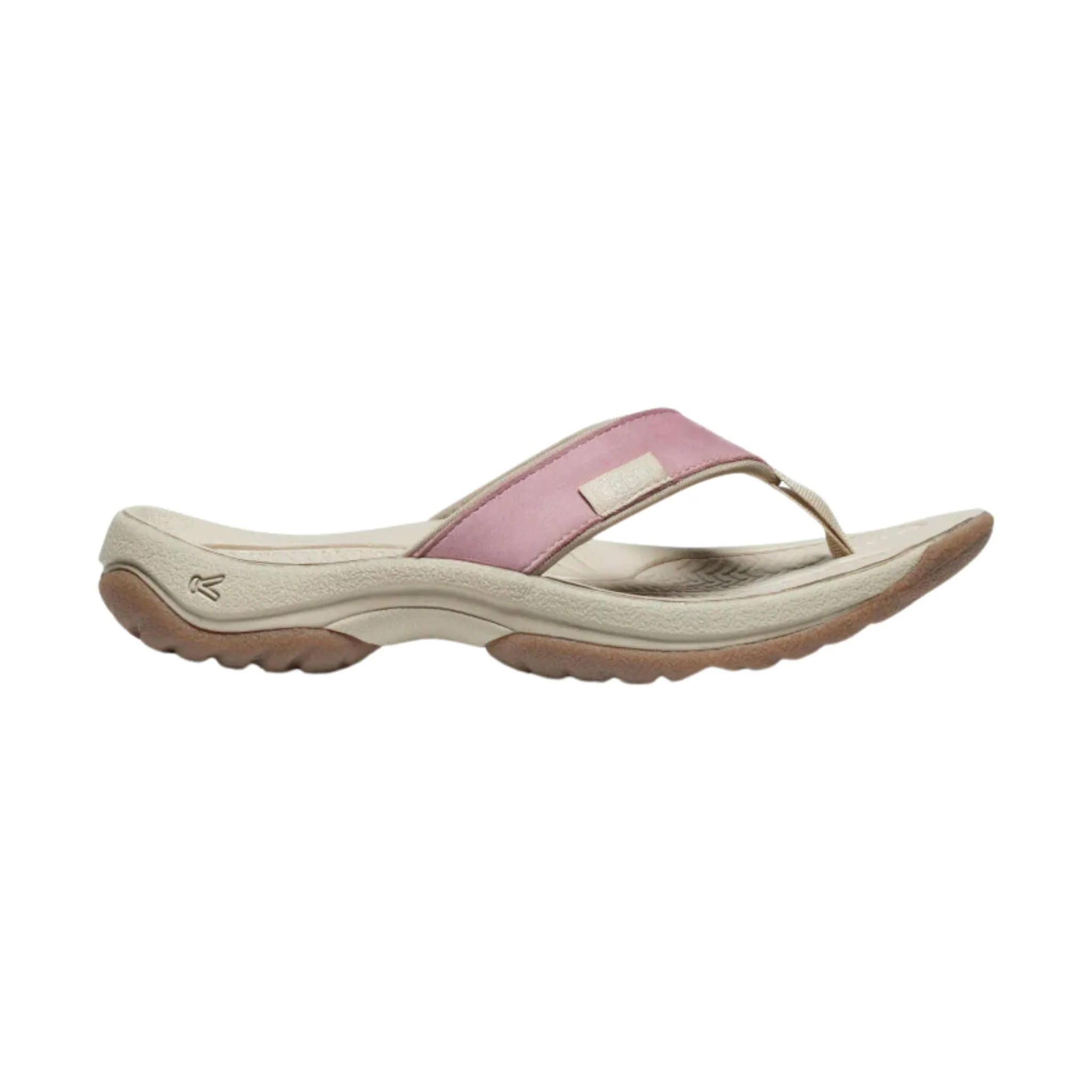 KEEN Women's Kona Leather Flip Flop - Nostalgia Rose/Plaza Taupe