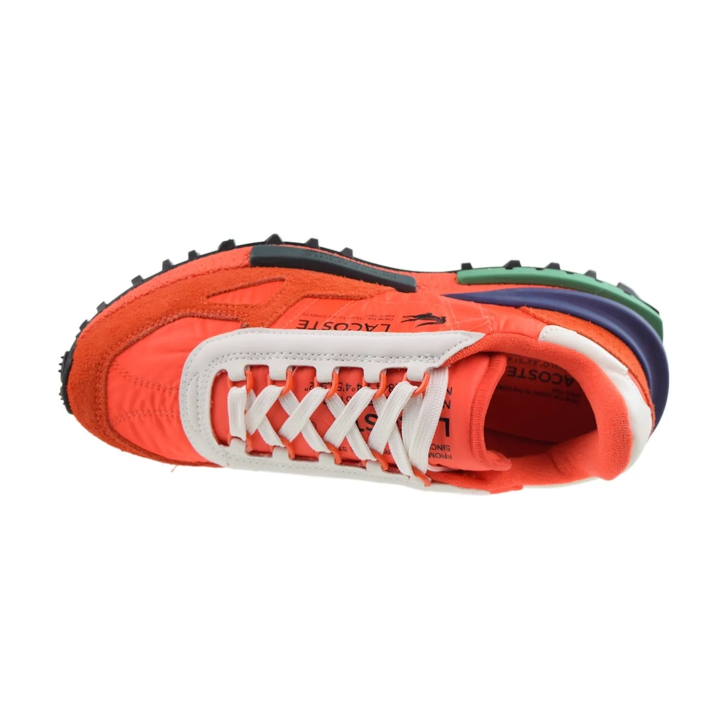 Lacoste Mens Elite Active 223 1 SMA Sneakers in Vibrant Orange and Dark Green