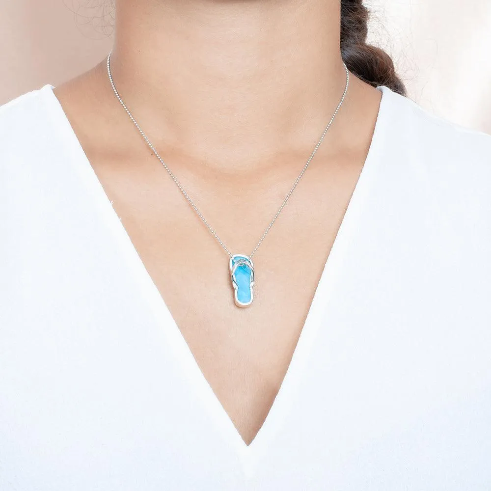 Larimar Beach Slipper Pendant