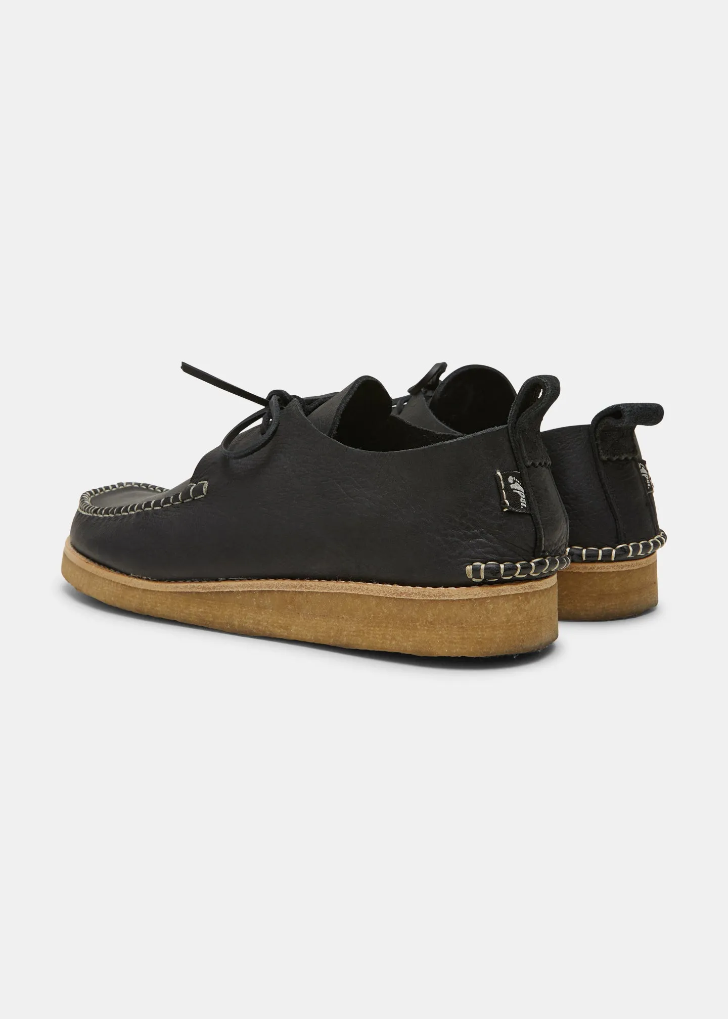 Lawson Leather Moccasin Shoe on Crepe Outsole - Black