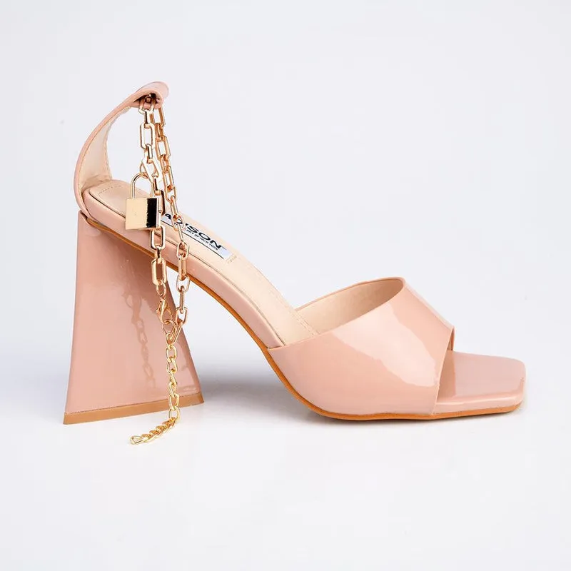 Madison Addison Ankle Chain Sandals - Nude