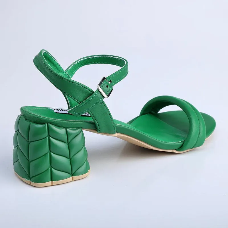 Madison Bessie Low Block Sandal - Green