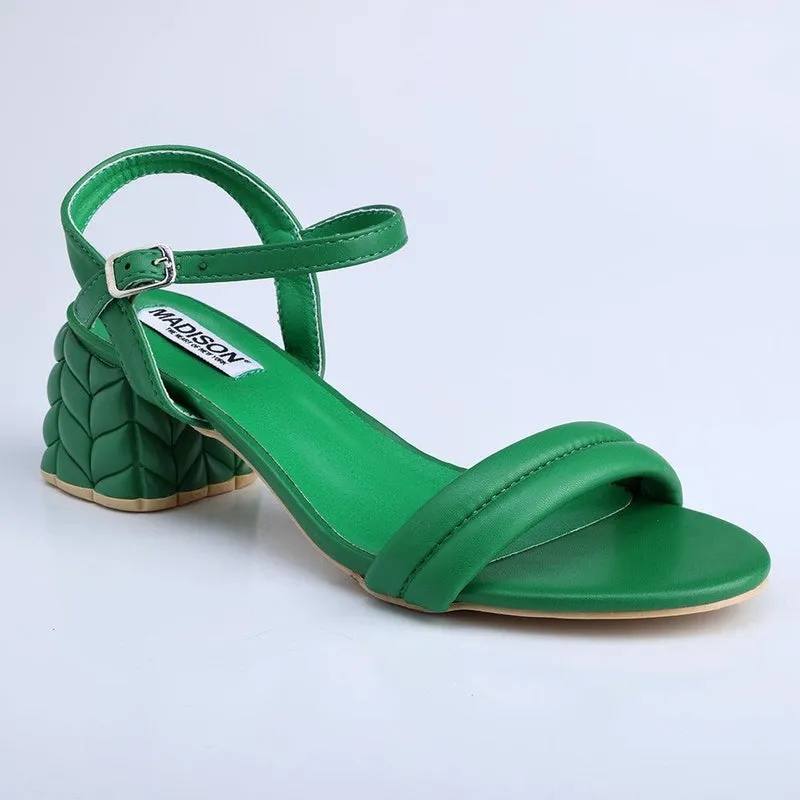 Madison Bessie Low Block Sandal - Green