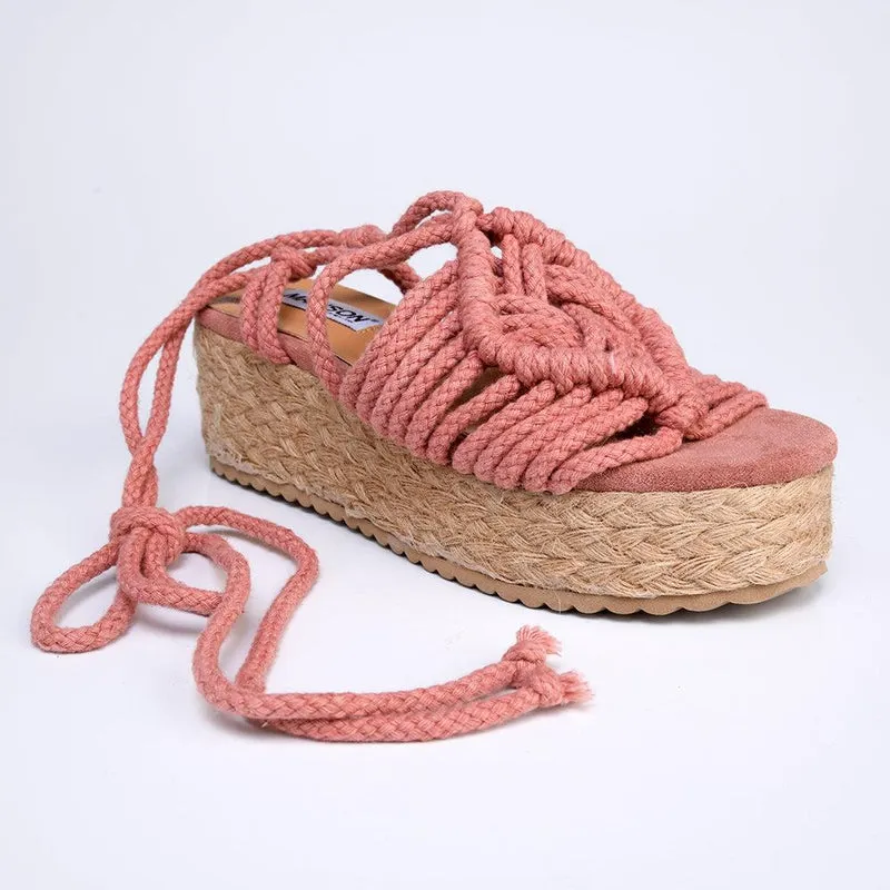 Madison Cherish Rope Espadrilles - Dark Blush