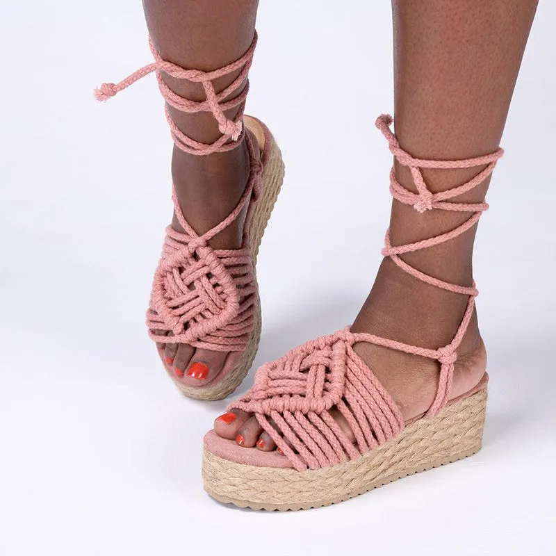 Madison Cherish Rope Espadrilles - Dark Blush