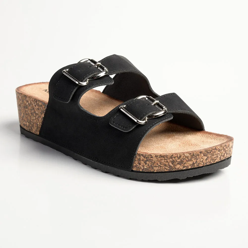 Madison Gayle Double Strap Sandals - Black