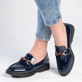 Madison Paxton Ladies Slip On Loafers - Navy