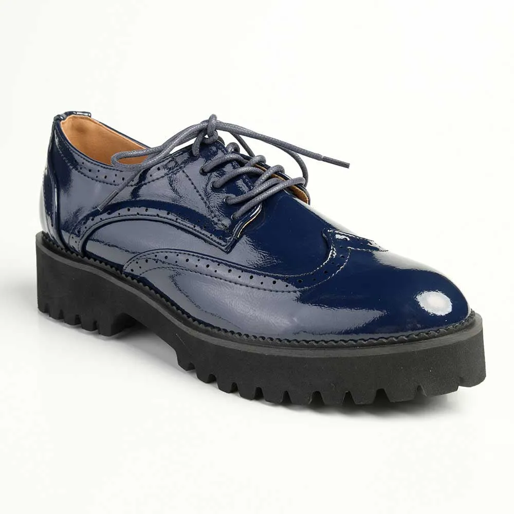 Madison Penelope Lace Up Shoe - Navy