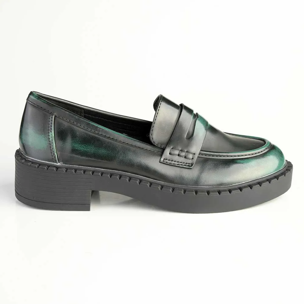 Madison Pia Slip On Brogue - Emerald Green