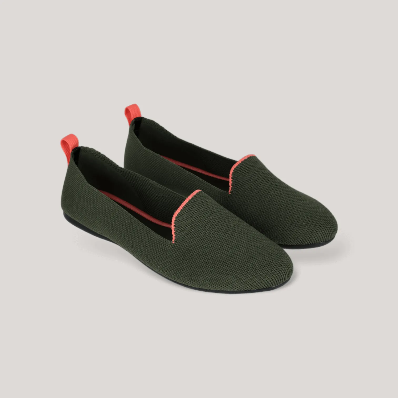 Marta - Knitted Loafers - Khaki Green | Women's