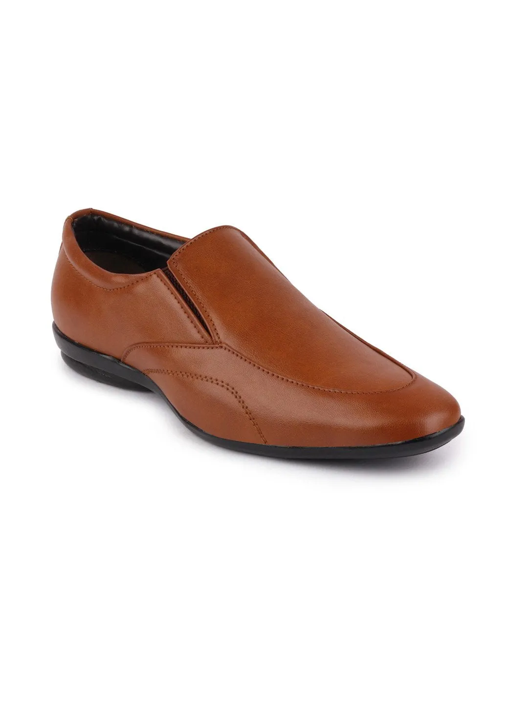 Men Tan Formal Slip-On Shoes