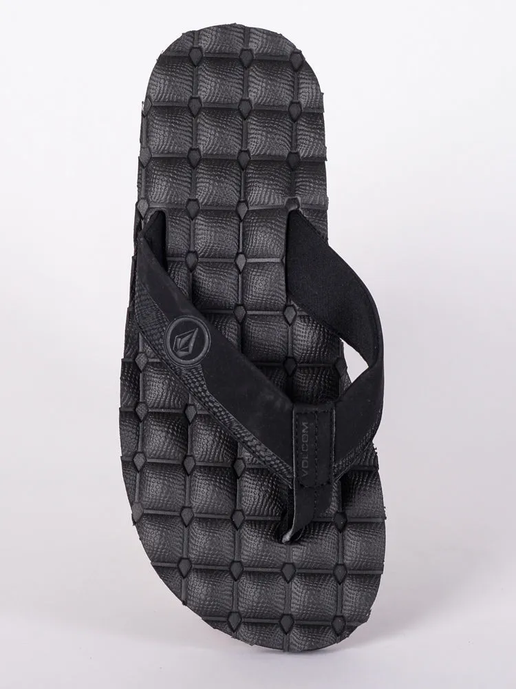 MENS VOLCOM RECLINER BLACK DESTRUCTO SANDALS