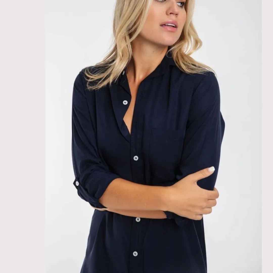 Navy Maxi Shirt Dress