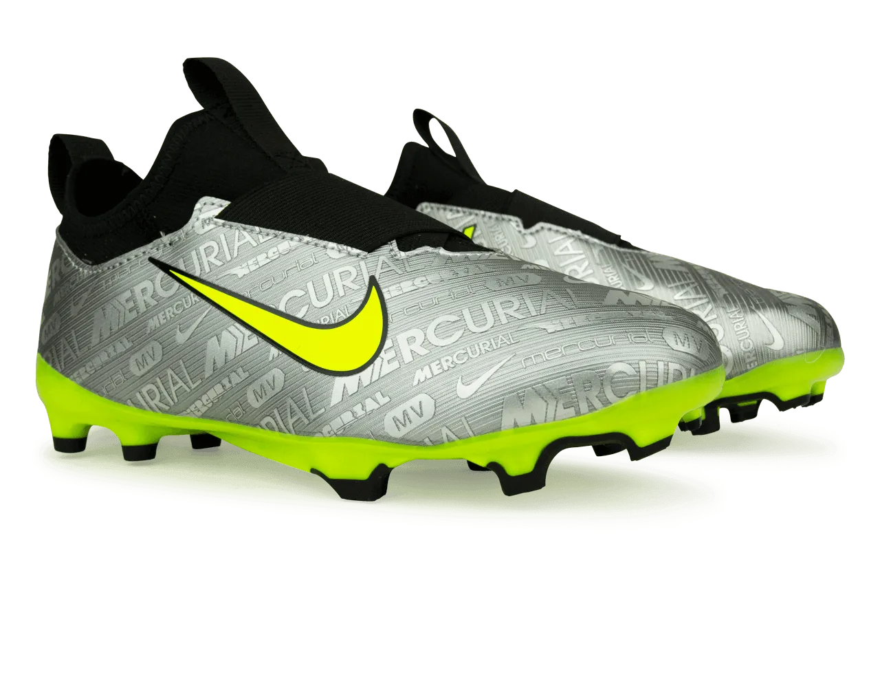 Nike Kids Zoom Mercurial Vapor 15 Academy FG/MG Silver/Volt