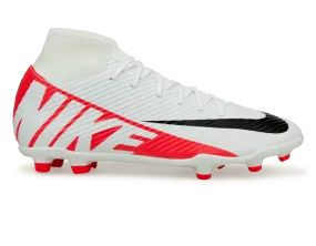 Nike Men's Zoom Mercurial Superfly 9 Club FG/MG White/Red