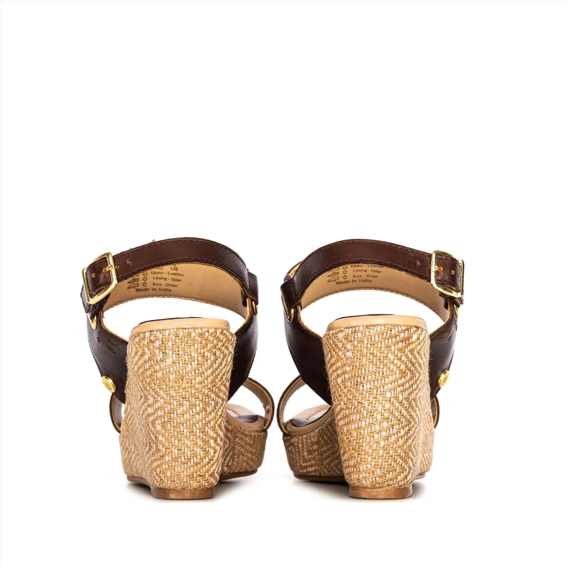 OLIVIA BROWN WEDGE SANDAL