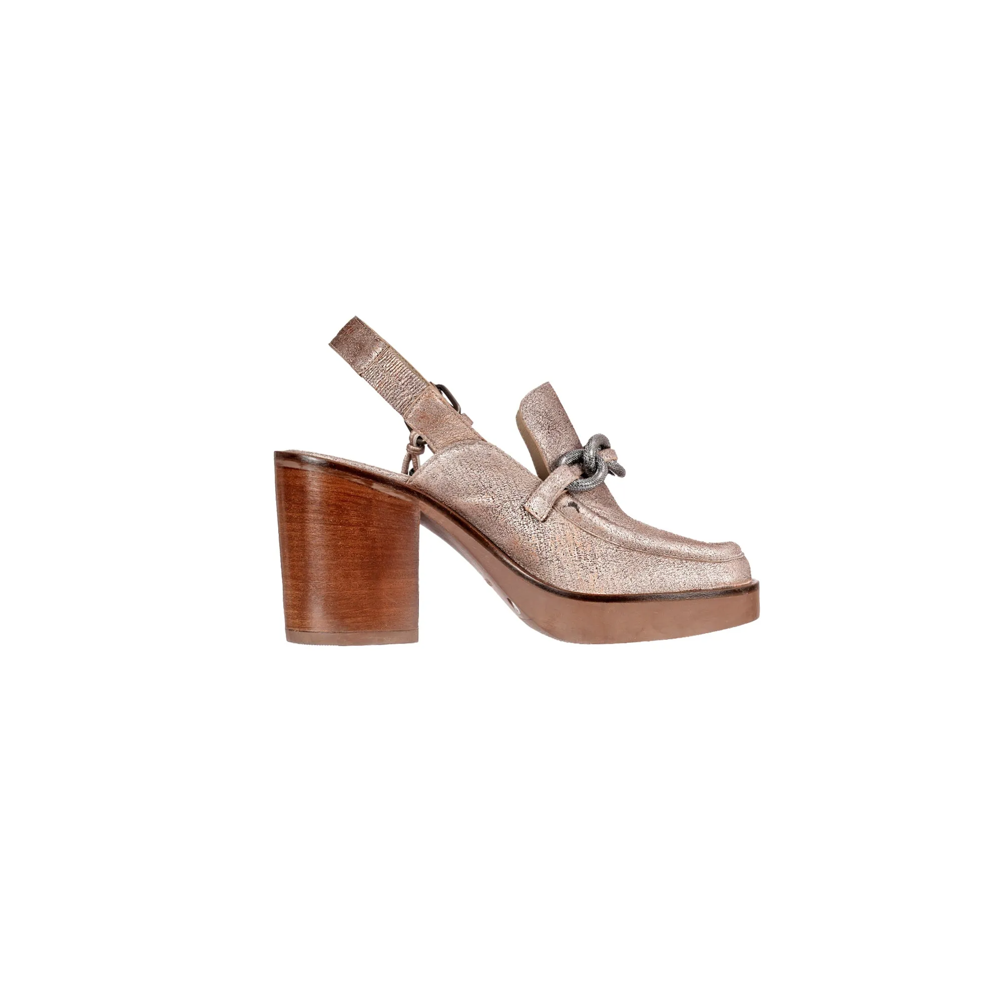 Platform Moccasin Graffiato Rose Gold