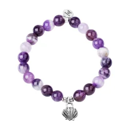 Shell | Stone Beaded Charm Bracelet | Amethyst - Inspiration