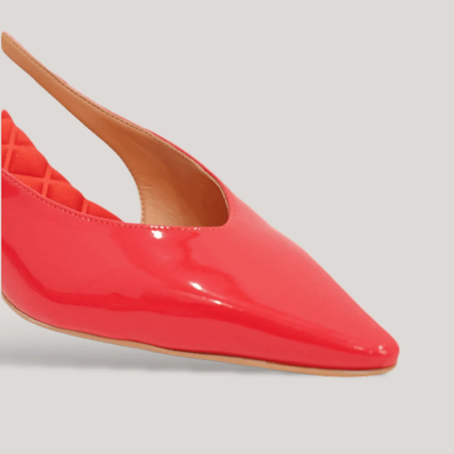 SILVANA | Red Vegan Patent - Pointed Toe Kitten Heel